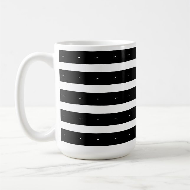 Svarta och vita ränder kaffemugg (Vänster)