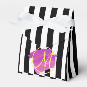 Svarta och vita ränder ⎥ Monogrampresentlåda Presentaskar
