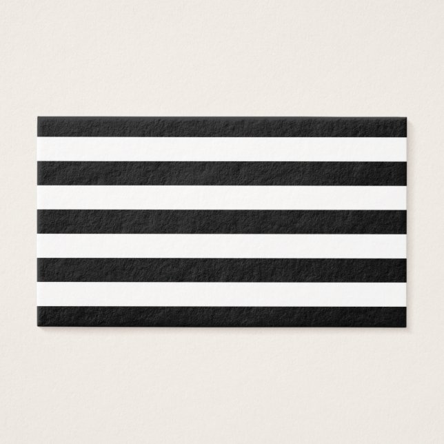 Svarta och vita ränder Stilfullt Visitkort (Framsidan)