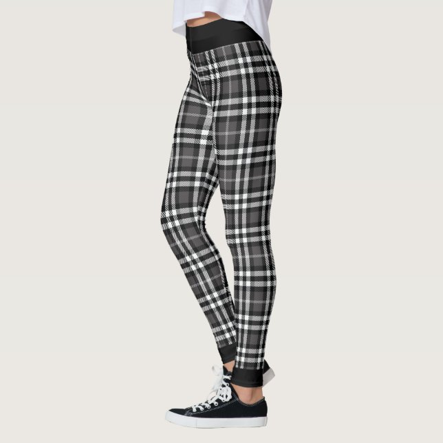 Svarta och vita rutiga leggings (Vänster)