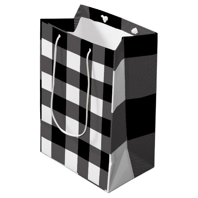 Svarta och vita rutiga rutor Buffalo Plaid (Framsidan Vinklad)