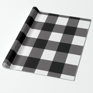 Svarta och vita rutiga rutor Buffalo-ruta Presentpapper