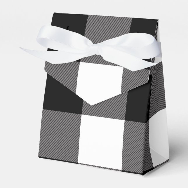 Svarta och vita rutiga rutor Buffalo-rutig mönster Presentaskar (Framsidan Sidan)