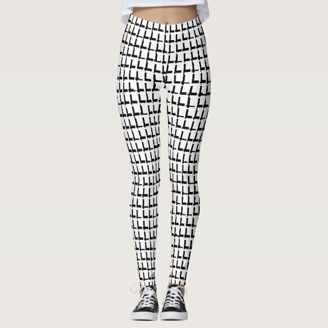 Svarta och vita rutor Leggings (Framsida)