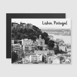 Svarta och vita Skyline från Lissabon Portugal Pos