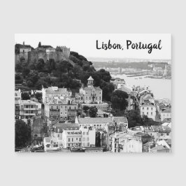 Svarta och vita Skyline från Lissabon Portugal Pos