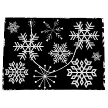 Svarta och vita snöflingor Holiday Presentpresentb