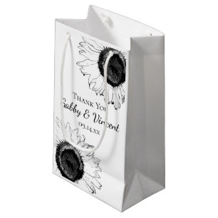 Svarta och vita solrosor Tack Bröllop