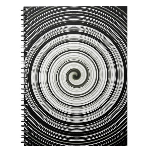 Svarta och vita Spiral Anteckningsbok (Framsidan)