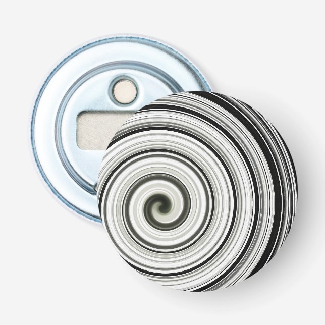 Svarta och vita spiral flasköppnare (Framsidan)