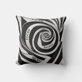 Svarta och vita Spiral "Focus" Kudde