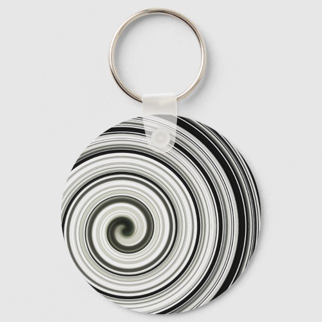 Svarta och vita spiral nyckelring (Framsida)