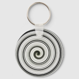 Svarta och vita spiral   nyckelring