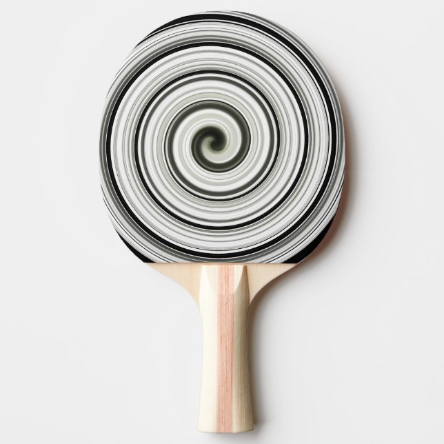 Svarta och vita spiral pingisracket (Framsidan)