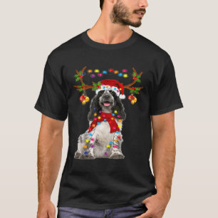 Svarta och vita Springer spanel Gorgous Reindeer T Shirt