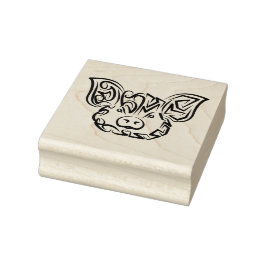 Svarta och vita stammen Gris Stämpel