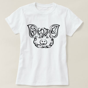 Svarta och vita stammen Gris T Shirt