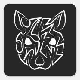 Svarta och vita stammen Råtta Fyrkantigt Klistermärke