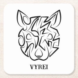 Svarta och vita stammen Råtta Underlägg Papper Kvadrat