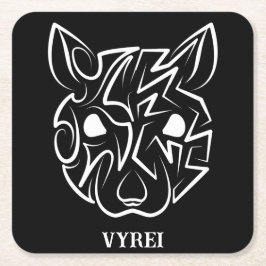 Svarta och vita stammen Råtta Underlägg Papper Kvadrat