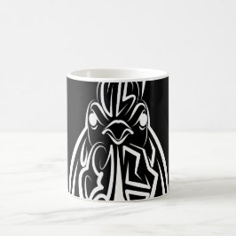 Svarta och vita stammen Tupp Kaffemugg