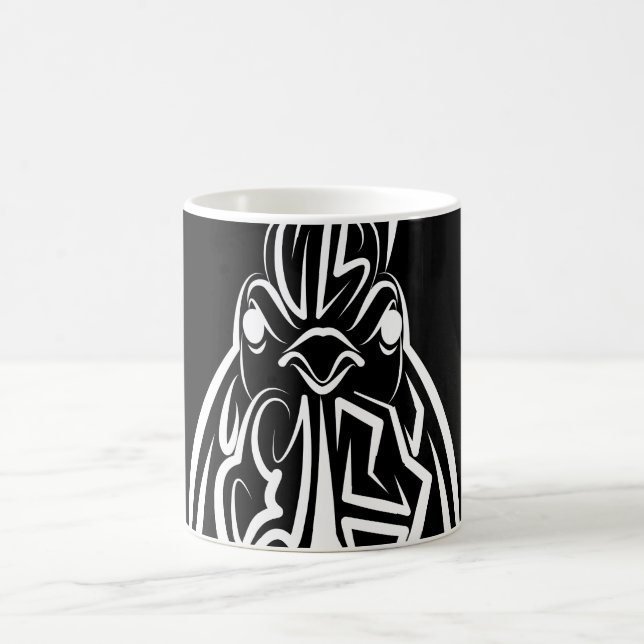 Svarta och vita stammen Tupp Kaffemugg (Center)