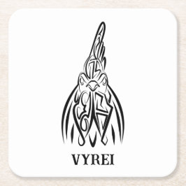 Svarta och vita stammen Tupp Underlägg Papper Kvadrat