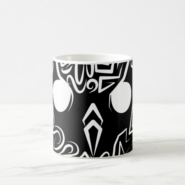 Svarta och vita stammen Uggla Kaffemugg (Center)