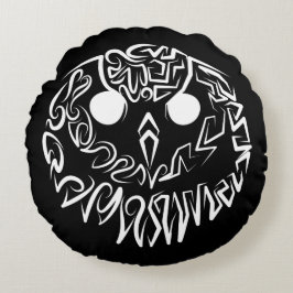 Svarta och vita stammen Uggla Rund Kudde