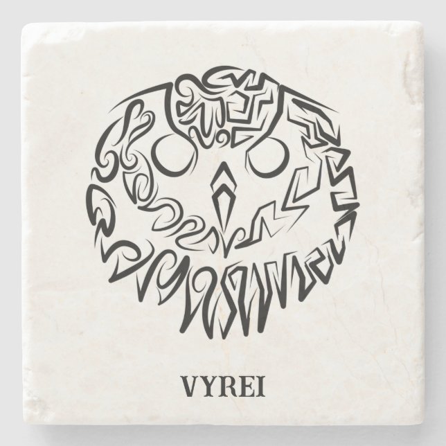 Svarta och vita stammen Uggla Stenunderlägg (Framsidan)