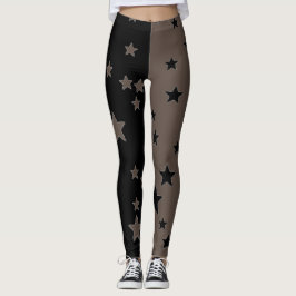 Svarta Och Vita Stjärn Leggings
