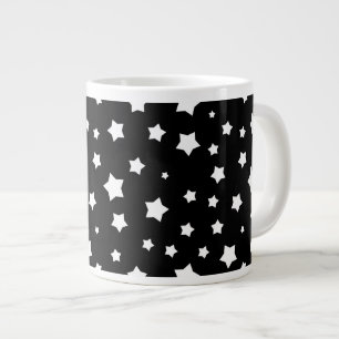 Svarta och vita stjärnor mönster jumbo mugg