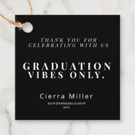 Svarta och vita Studenten Vibes - tack Gåvor Etiketter