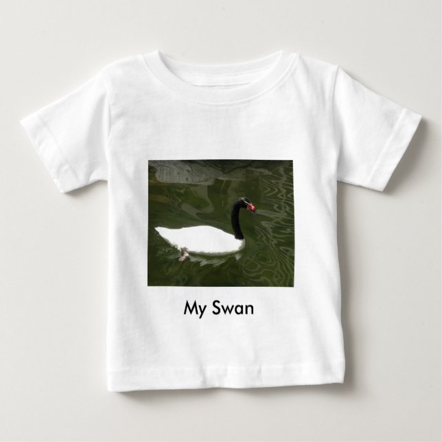 Svarta och vita Svan Tee (Framsida)