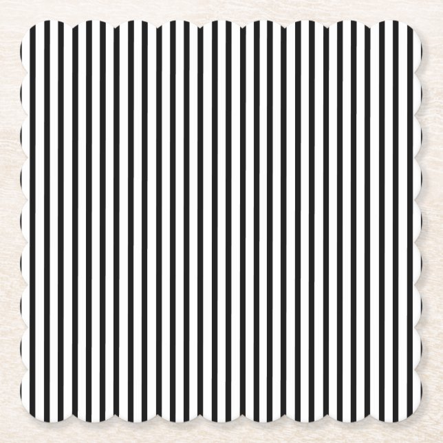 Svarta och vita Thin Streck Underlägg Papper (Framsida)