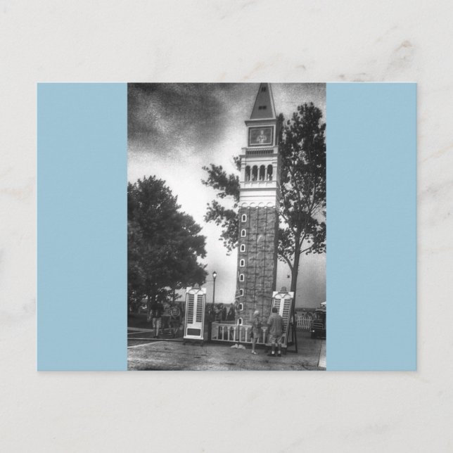 Svarta och vita Torn Vykort (Framsida)