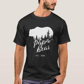 Svarta och vita trävaror, Pappa Bear Personlig T Shirt