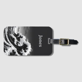 Svarta och vita Tsunami Vinkara Bagagebricka