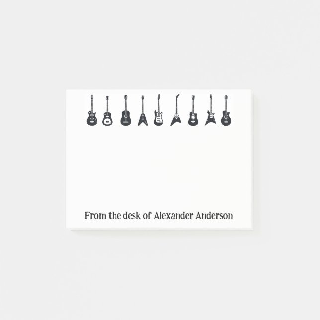 Svarta och vita vitböcker Anpassa post-it Notes Block (Framsida)