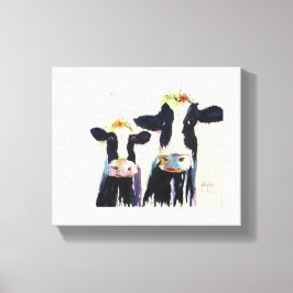 Svarta och vita vitvita kor från Original Vatten Canvastryck