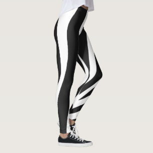 Svarta och vita Zebra ränder Mönster Leggings