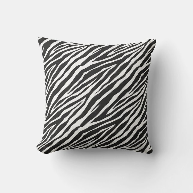 Svarta och vita Zebra tryck Kudde (Framsida)