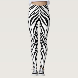 Svarta och vita Zebra tryck Leggings