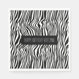 Svarta och vita Zebra tryck Pappersservett
