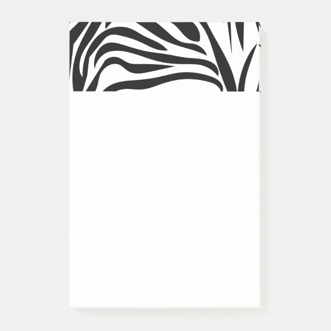 Svarta och vita Zebra tryck Post-it Block (Framsida)