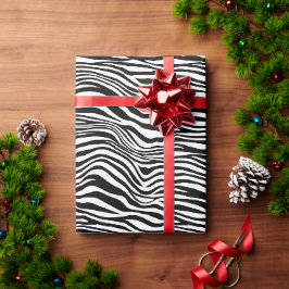 Svarta och vita Zebra tryck Presentpapper