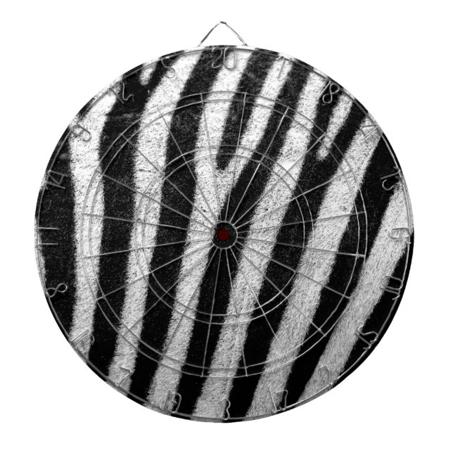 Svarta och vita zebrahårstrimmor darttavla (Framsidan)