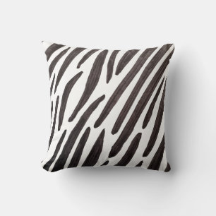 Svarta och vita zebrastreck kudde
