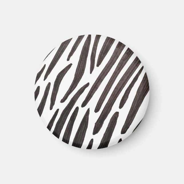 Svarta och vita zebrastreck magnet (Framsidan)