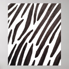 Svarta och vita zebrastreck poster